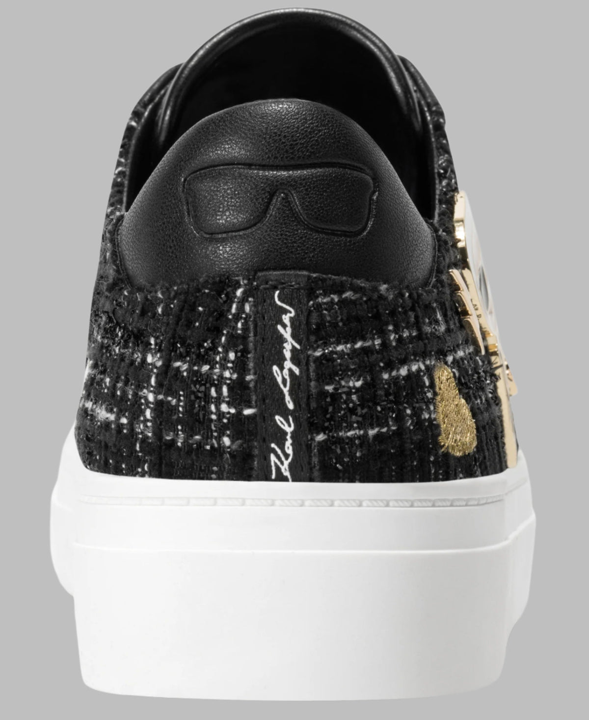 Karl Lagerfeld Cate Pins Lace Up Sneaker Black White