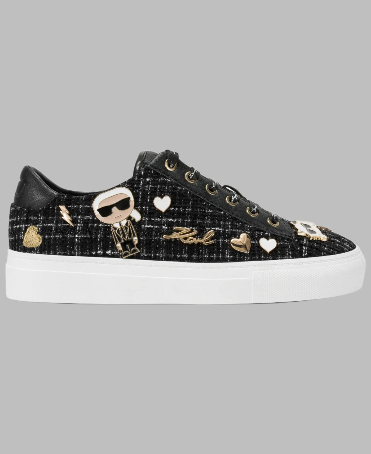 Karl Lagerfeld Cate Pins Lace Up Sneaker Black