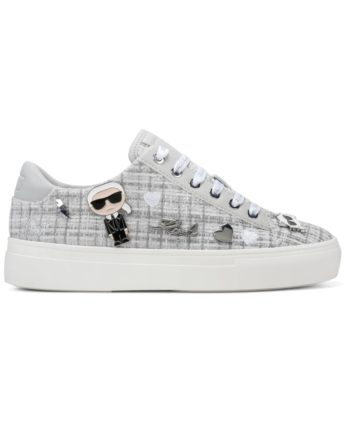 Karl Lagerfeld Cate Pins Lace Up Sneaker Grey