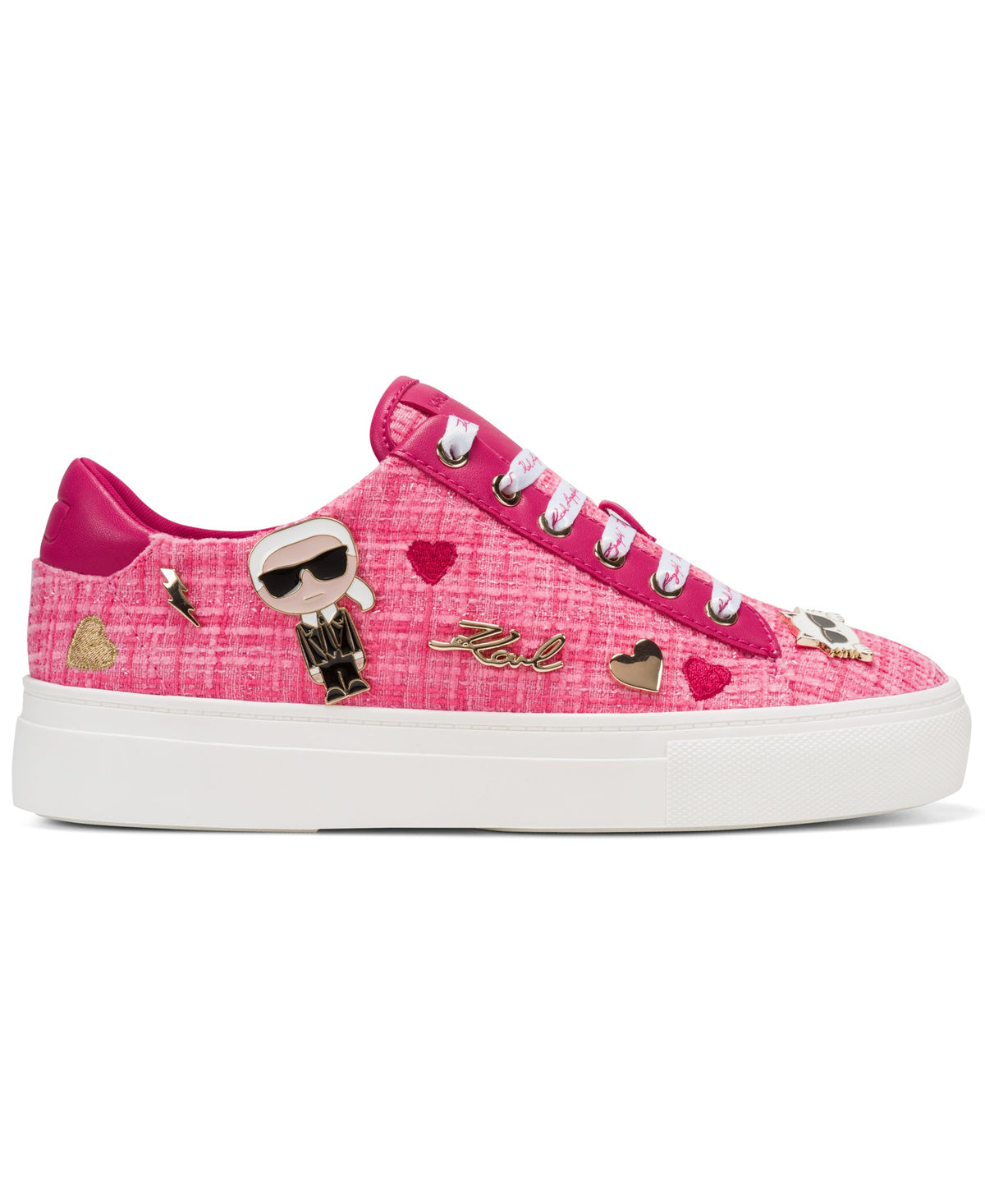 Karl Lagerfeld Cate Pins Lace Up Sneaker Pink