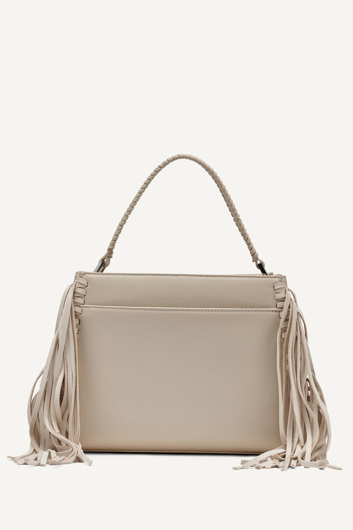 DKNY Foster Medium Fringe Satchel Light Taupe
