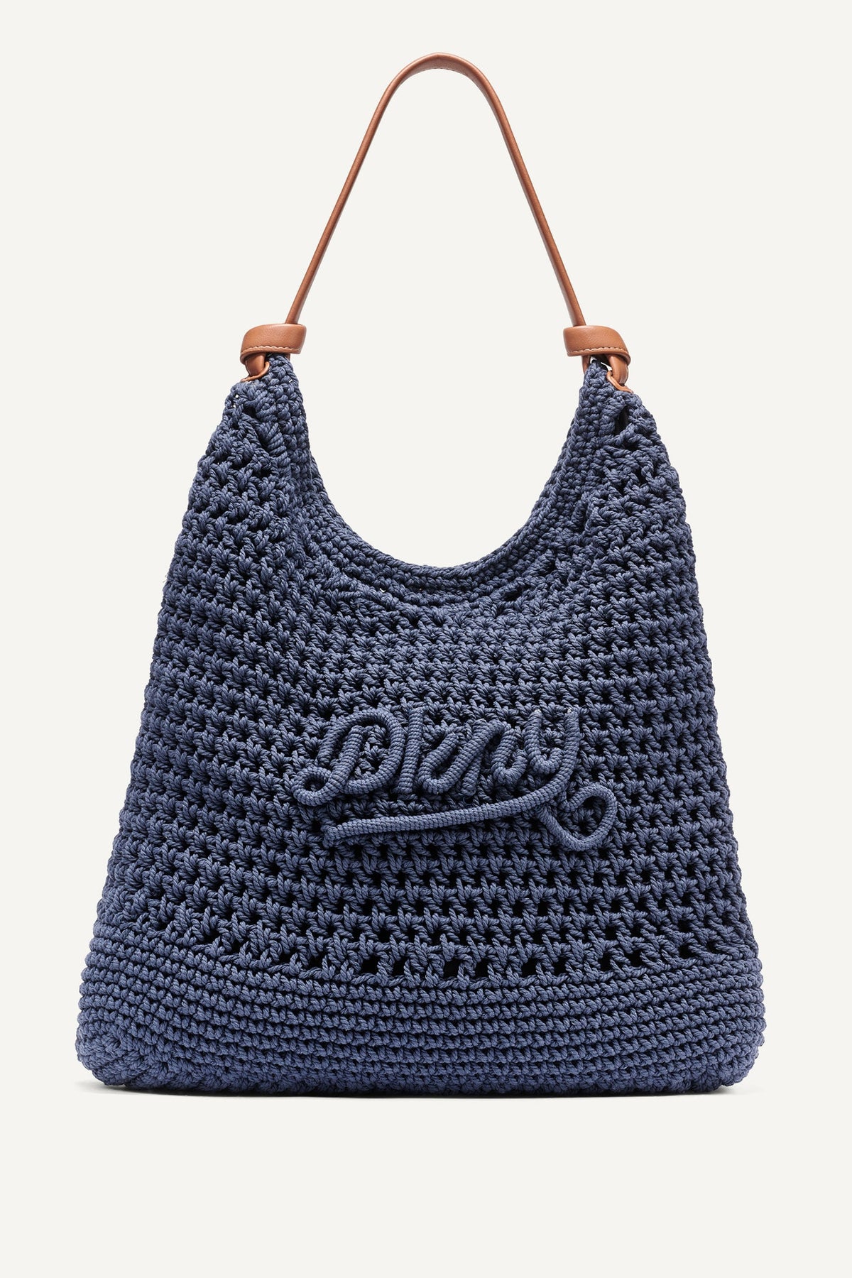 DKNY Paula Crochet Logo Hobo Bag Midnight