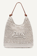 DKNY Paula Crochet Logo Hobo Bag