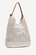 DKNY Paula Crochet Logo Hobo Bag