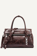 DKNY Rivington Medium Logo Satchel - Coffee Bean