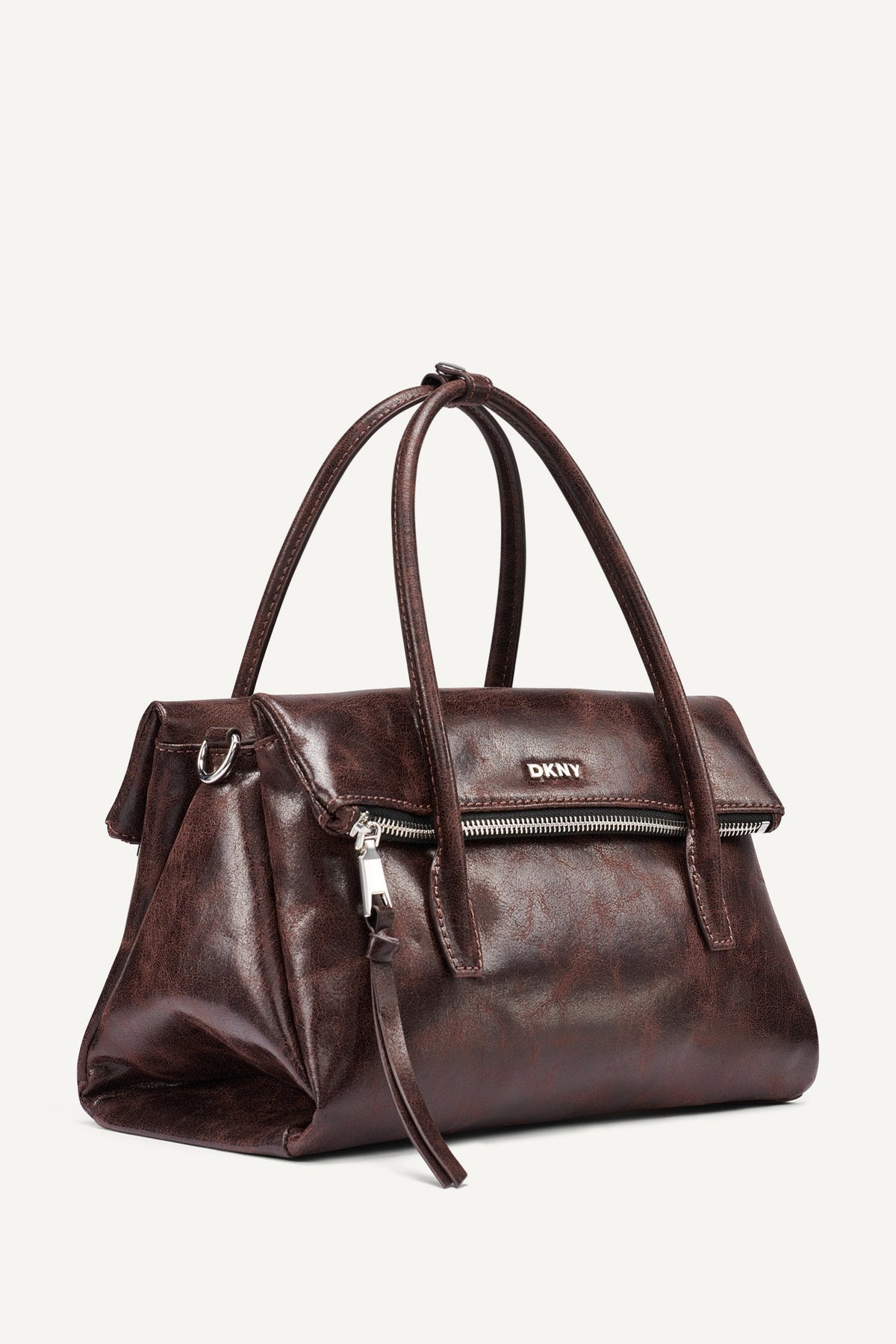 DKNY Rivington Medium Logo Satchel Coffee Bean