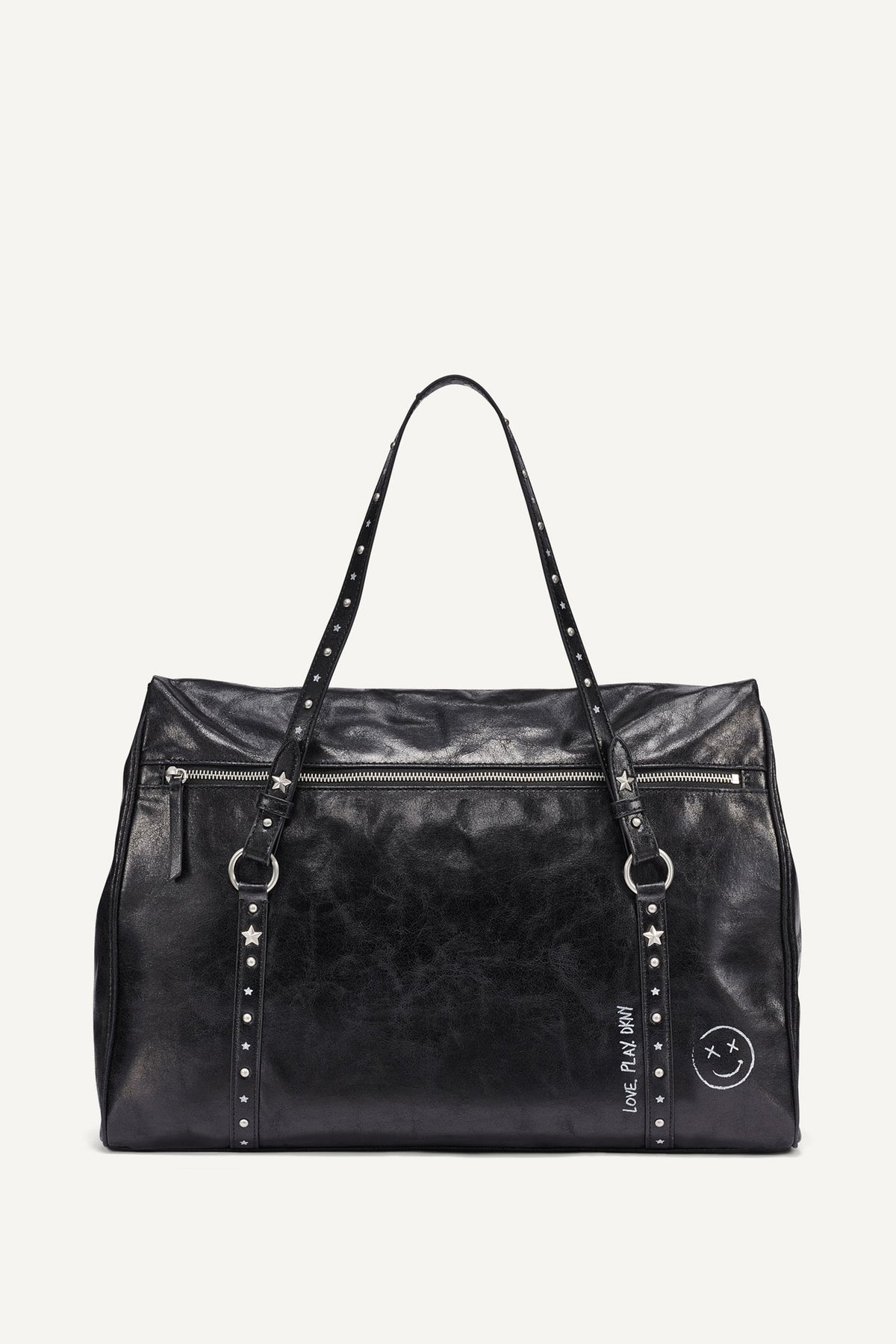 DKNY Skye Large Satchel Black/Silver
