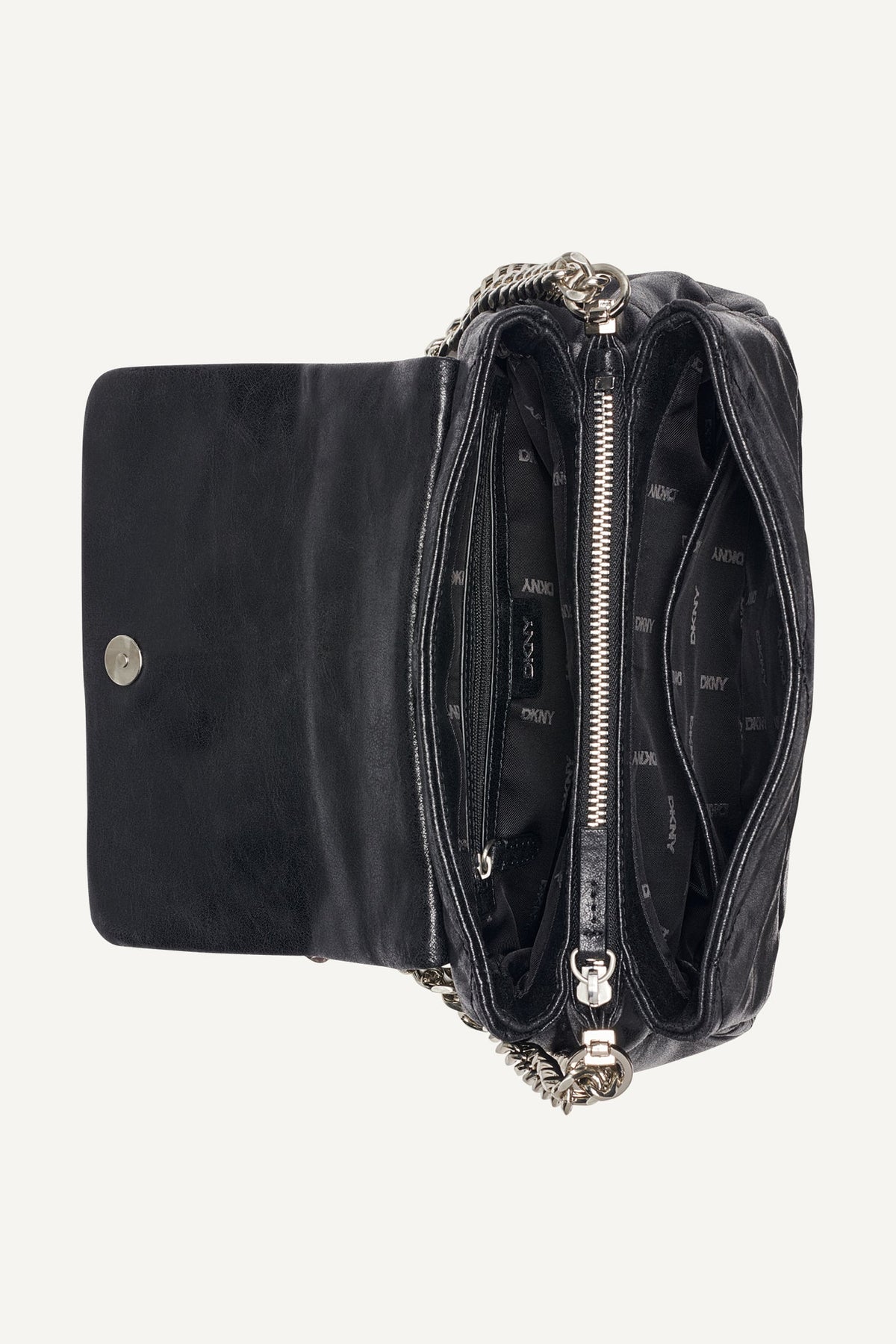 DKNY Soho Small Flap Crossbody Bag Black/Silver