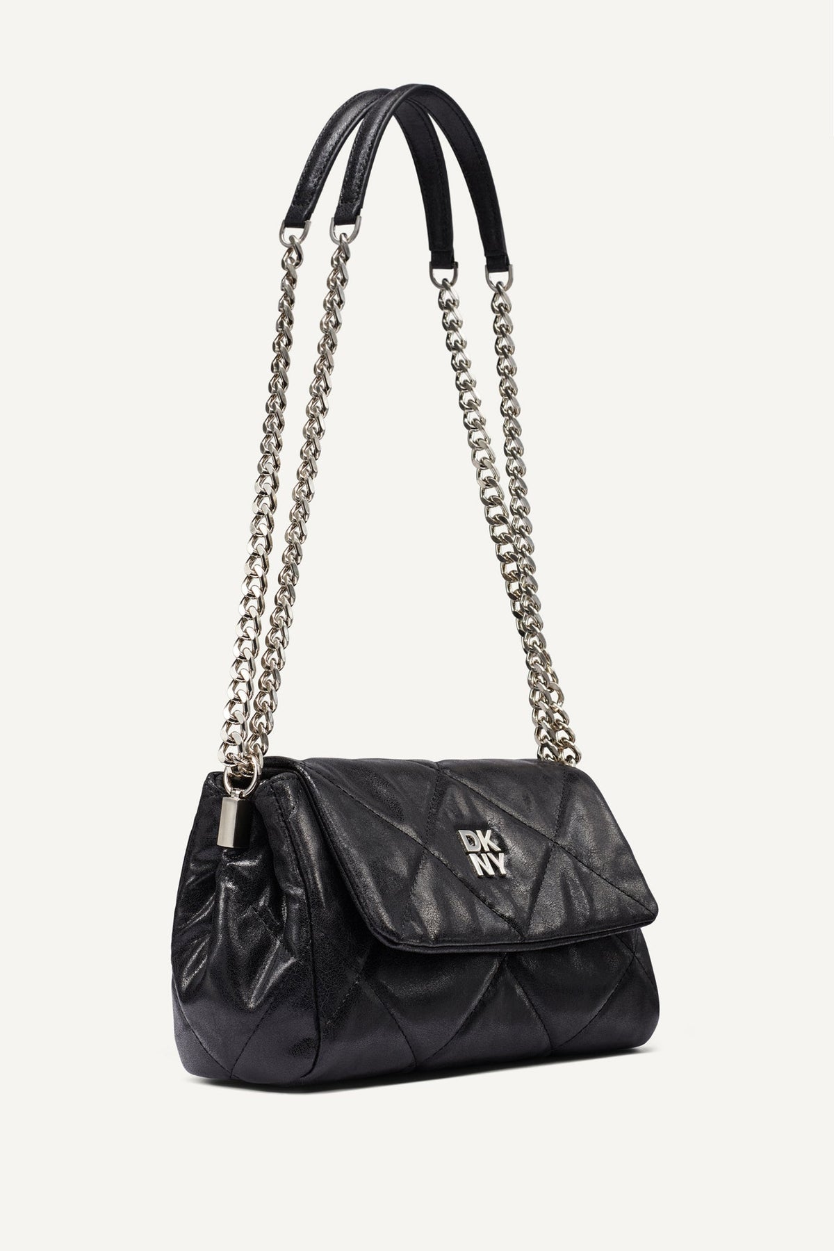 DKNY Soho Small Flap Crossbody Bag Black/Silver