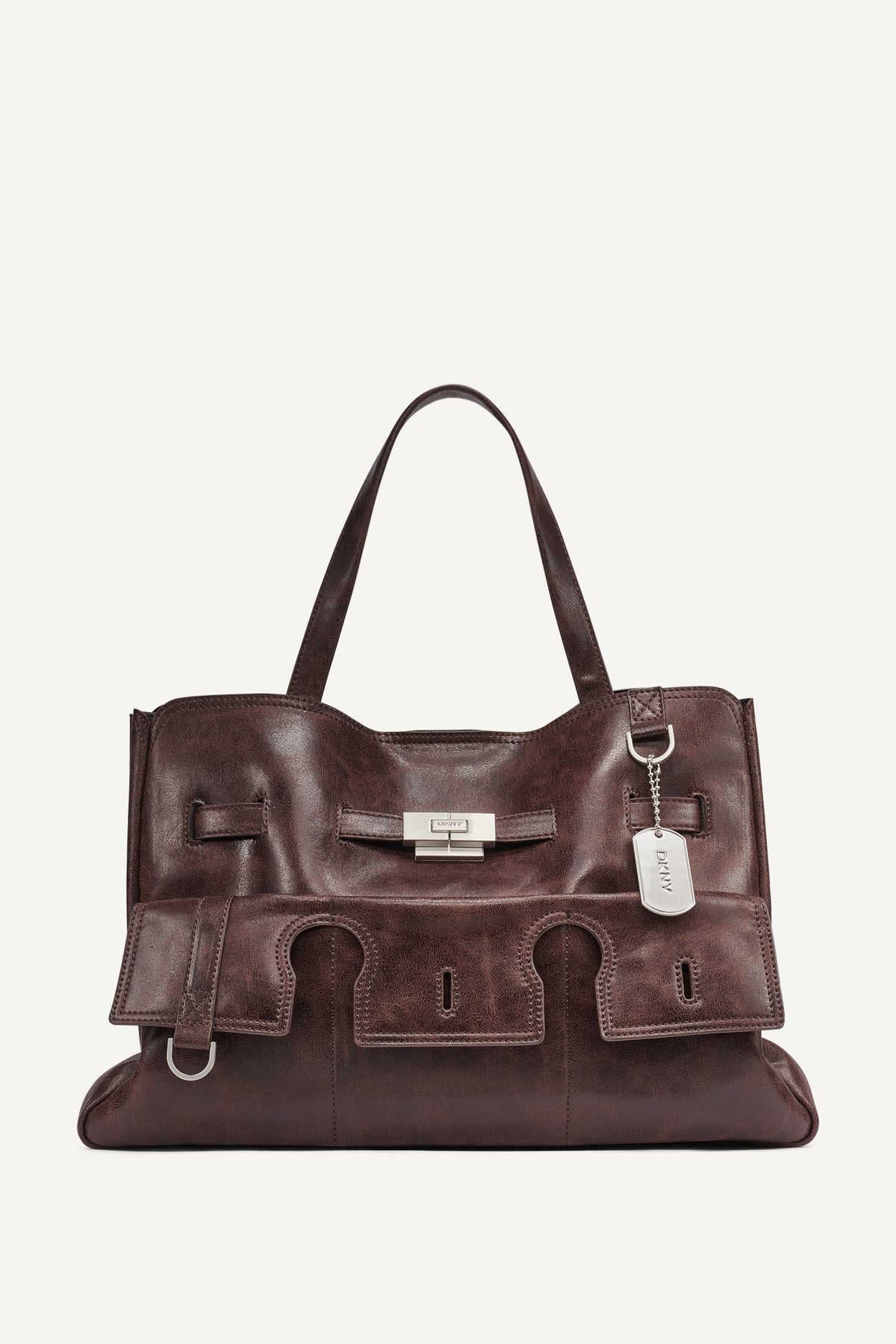 DKNY Bryar Large Flap Satchel - Coffee Bean