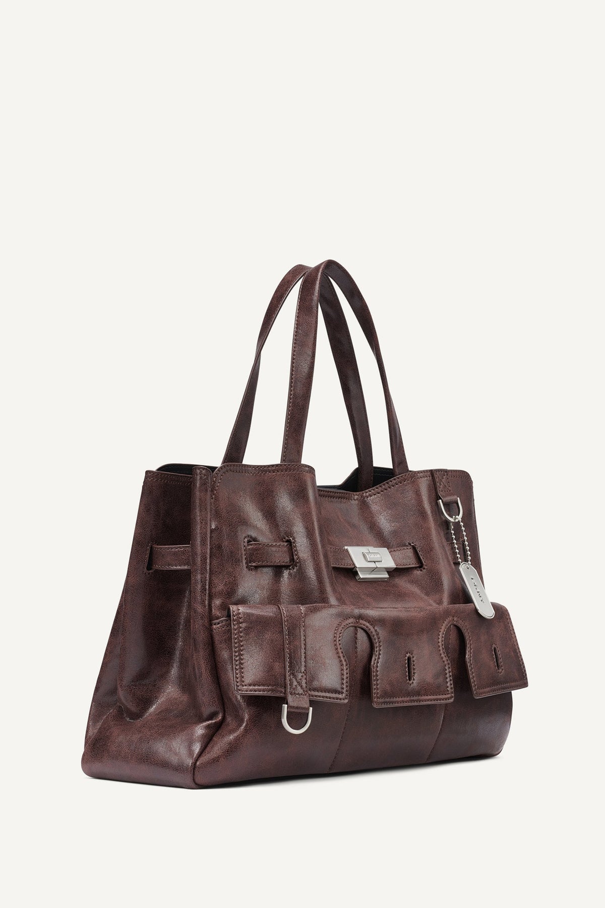 DKNY Bryar Large Flap Satchel Coffee Bean