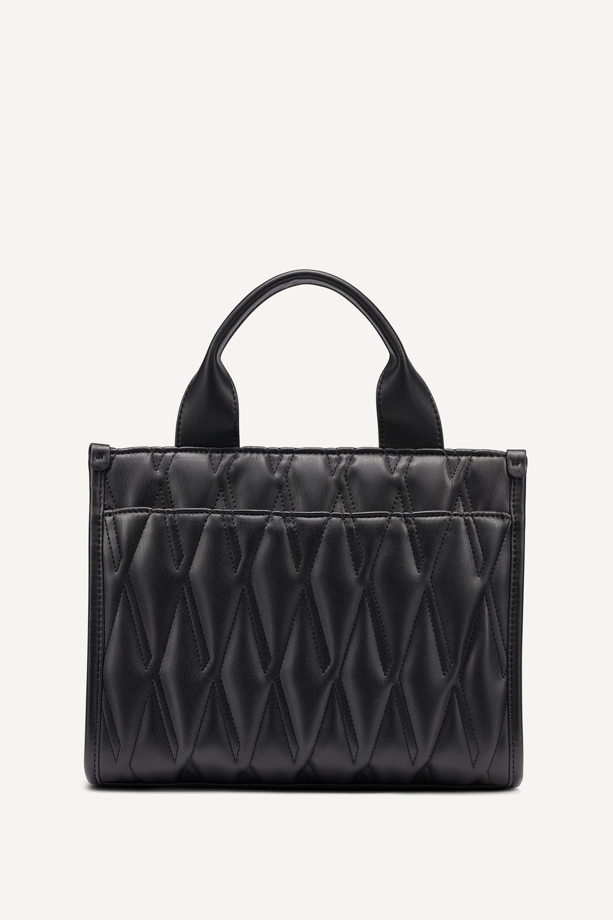DKNY Hadlee Small Quilted Logo Tote Black/Silver