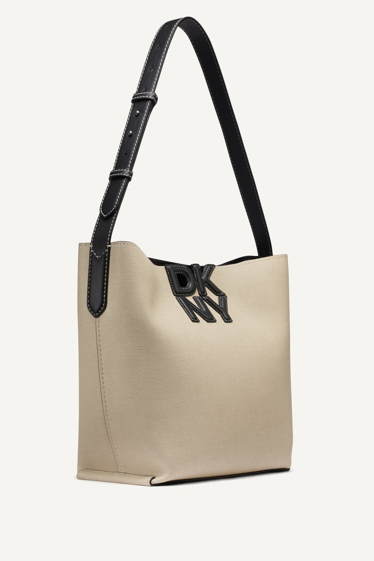 DKNY Nicole Logo Bucket Bag Natural/Black