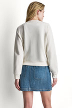DKNY Women's Button Front Shrunken Logo Jacket