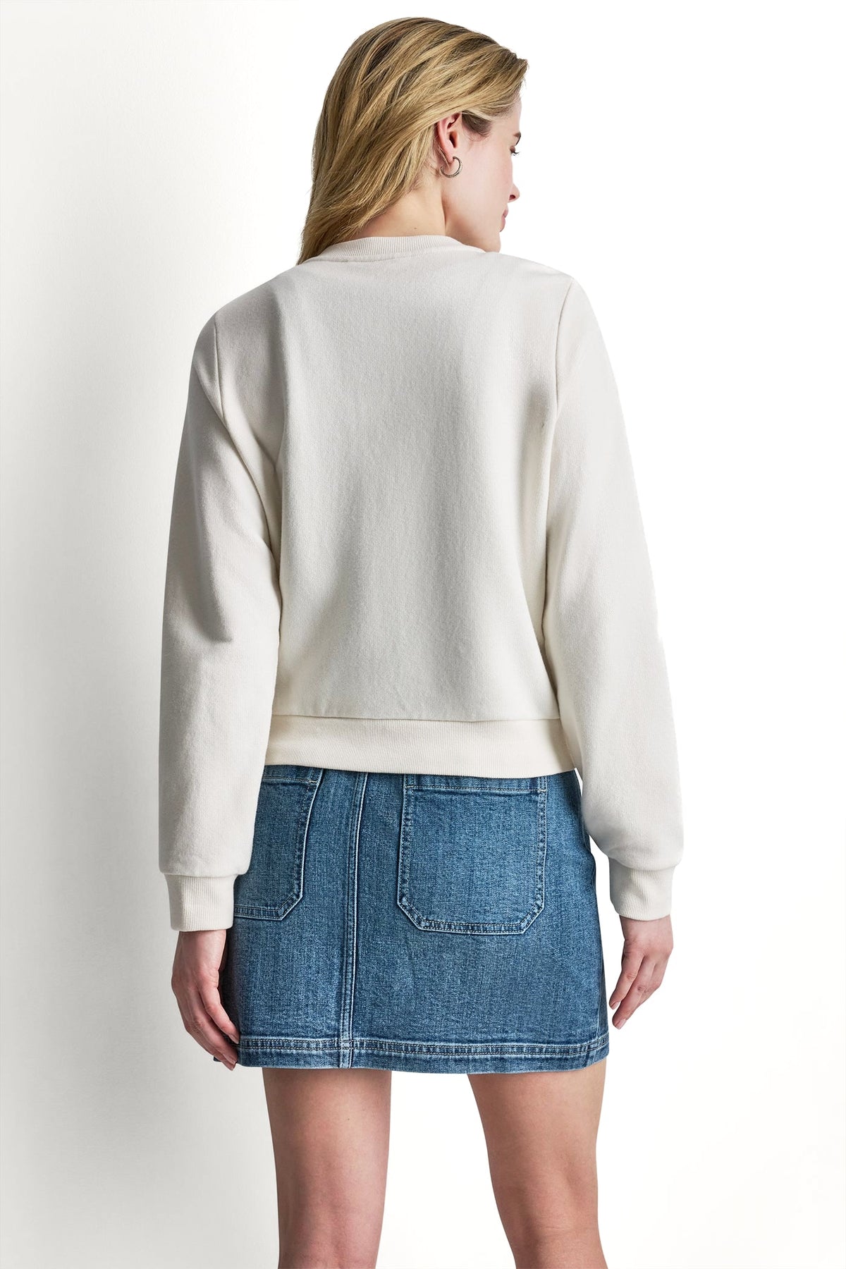 DKNY Women's Button Front Shrunken Logo Jacket