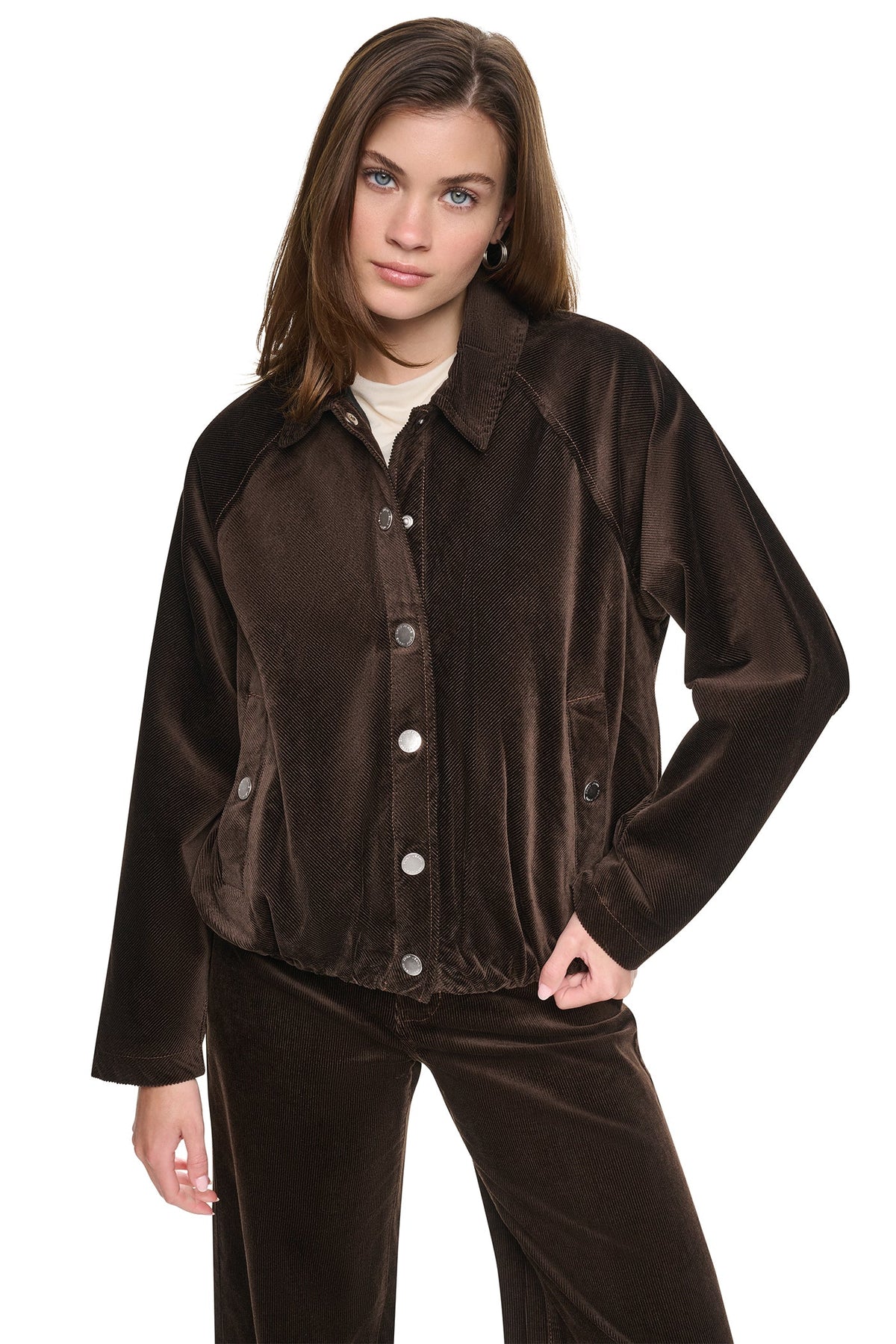 DKNY Women's Raglan Sleeve Bubble Jacket