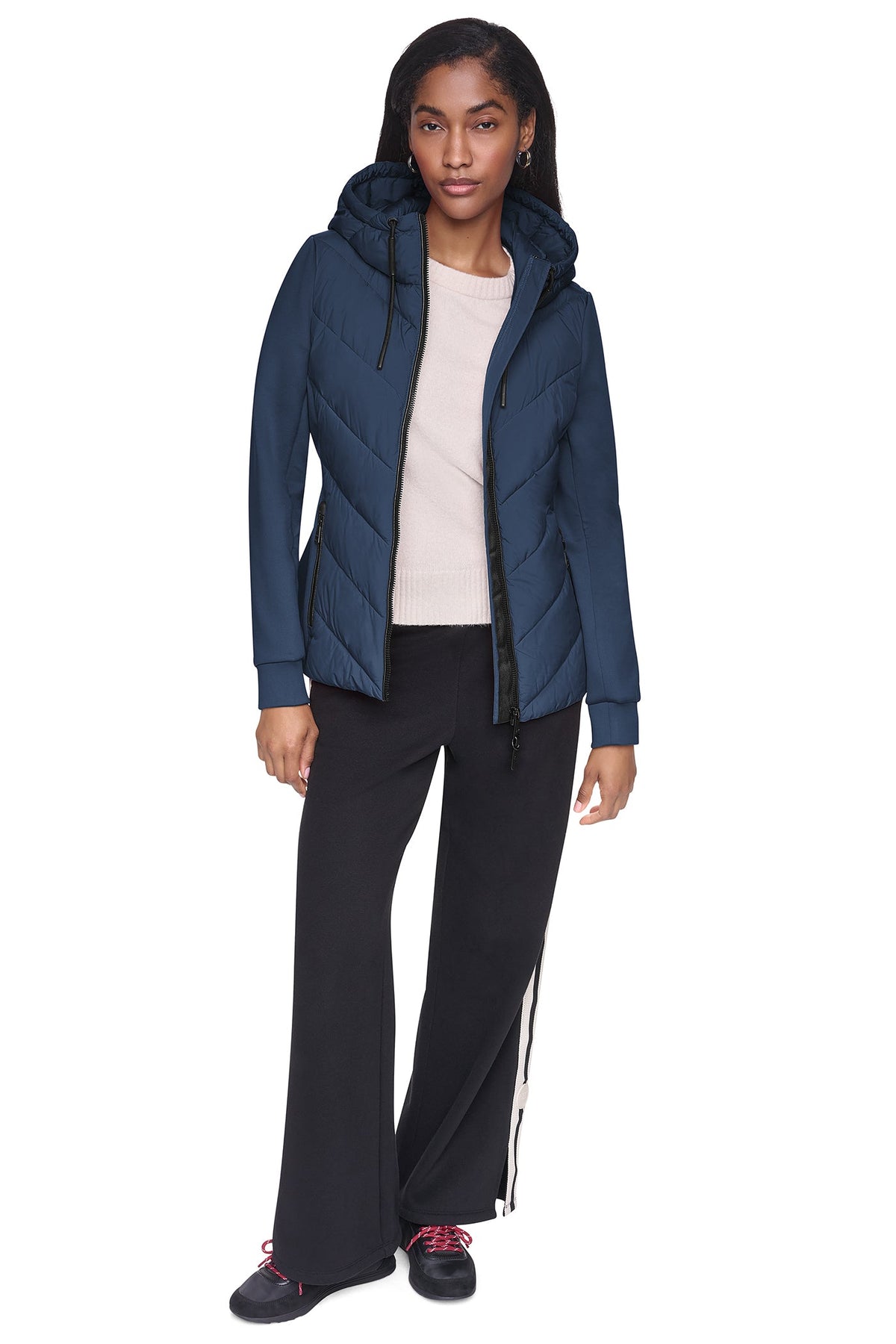 DKNY Women's Mixed Media Packable Jacket