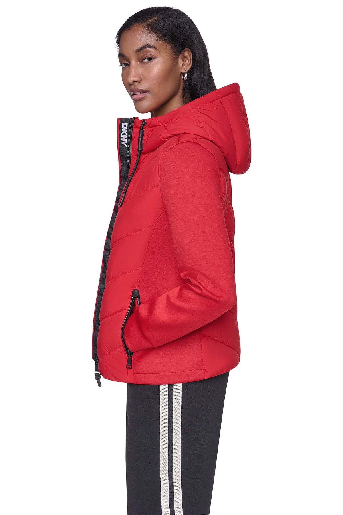 DKNY Women's Mixed Media Packable Jacket