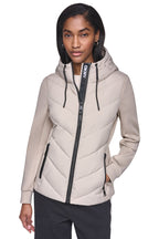 DKNY Women's Mixed Media Packable Jacket