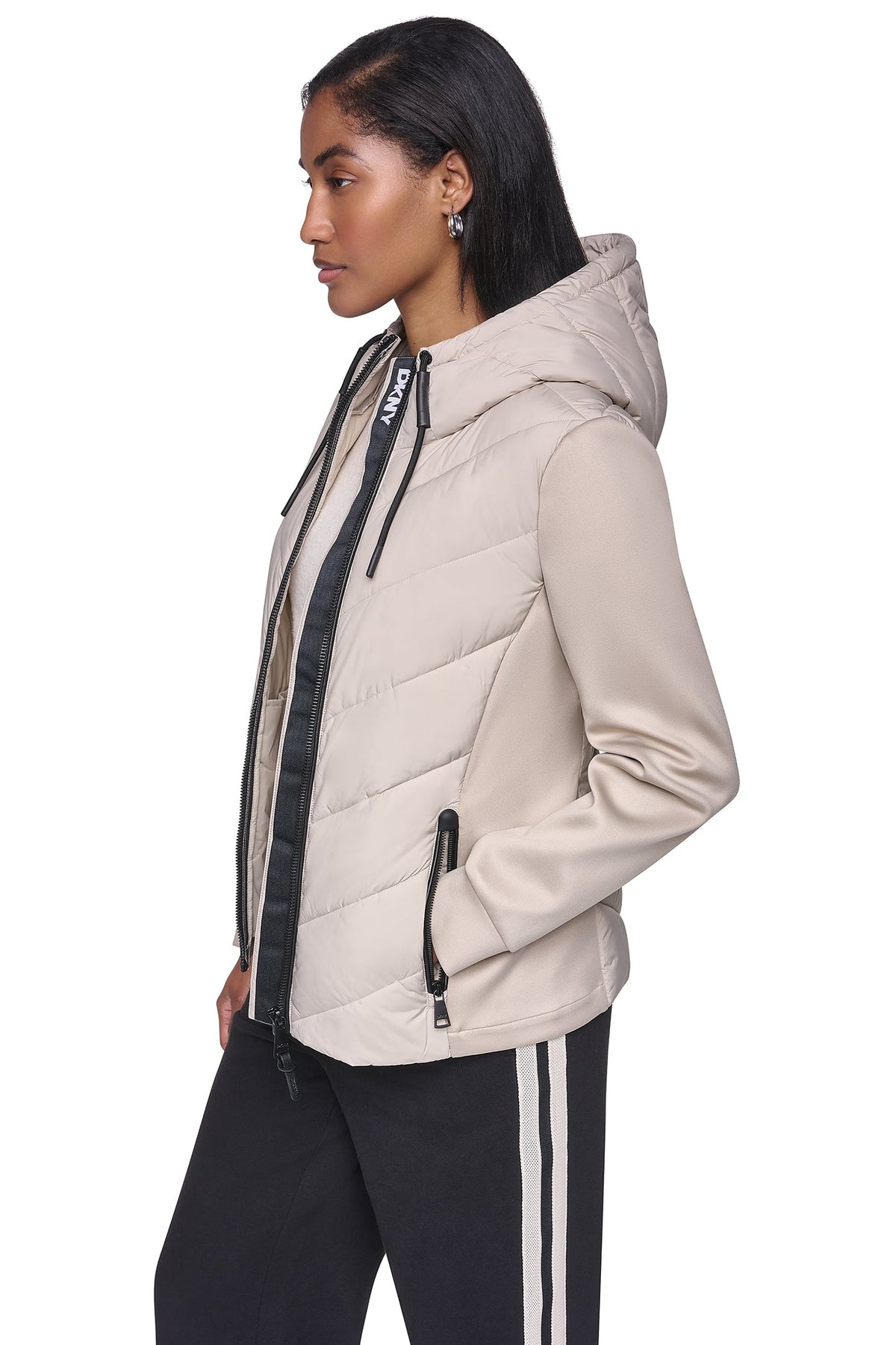 DKNY Women's Mixed Media Packable Jacket