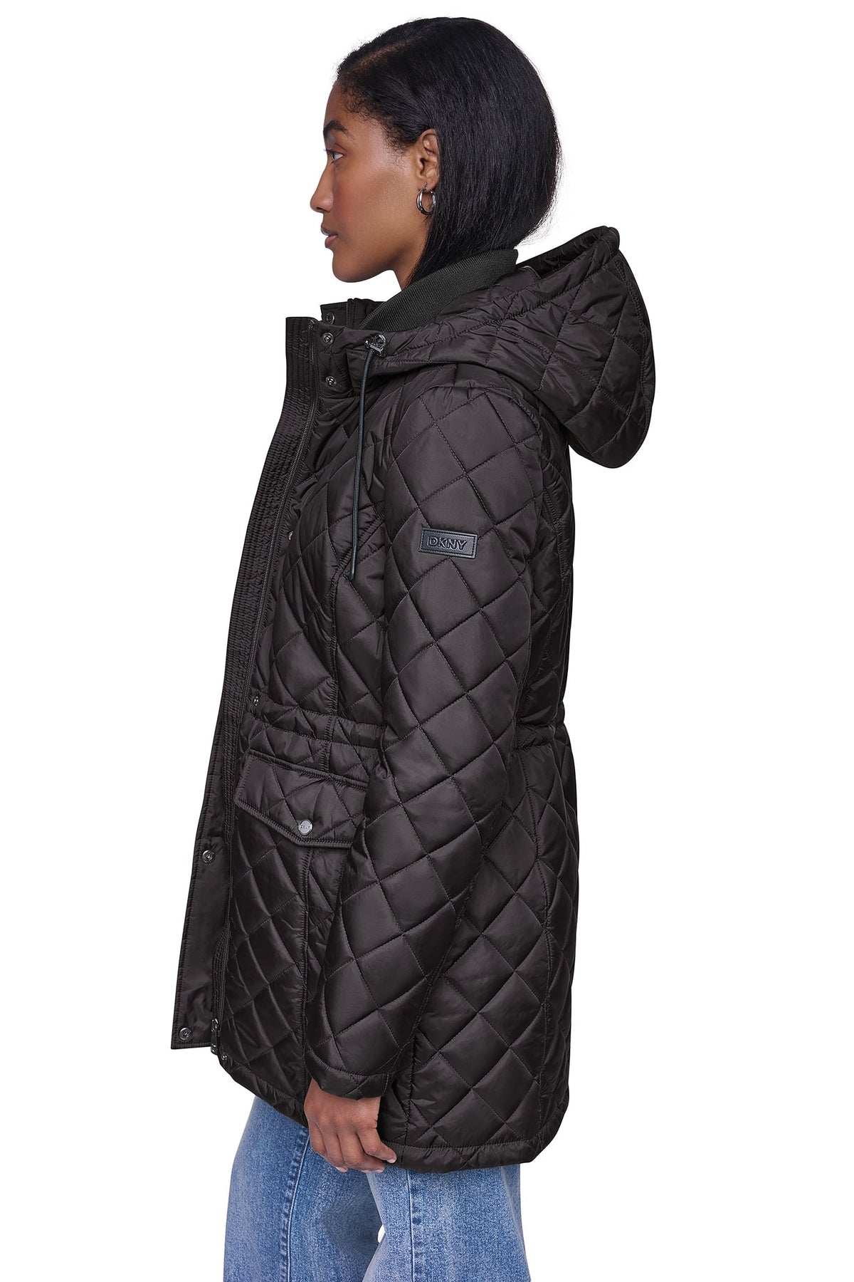 DKNY Quilted Anorak Black