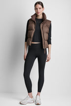 DKNY Women's Mock Neck Puffer Vest - Chestnut - View 3