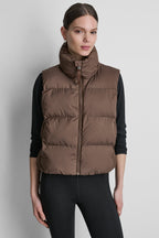 DKNY Women's Mock Neck Puffer Vest - Chestnut - View 6