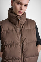 DKNY Women's Mock Neck Puffer Vest - Chestnut - View 7