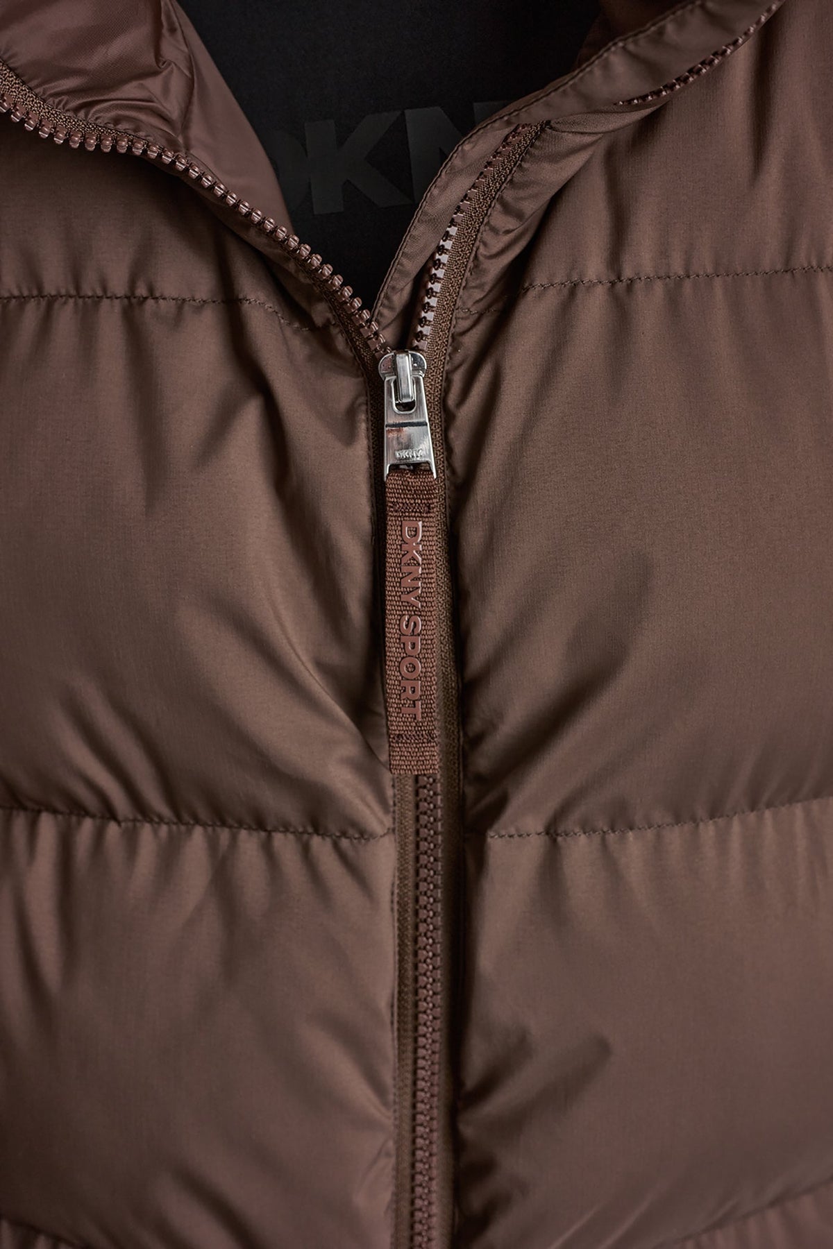 DKNY Women's Mock Neck Puffer Vest - Chestnut - View 8