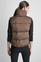 DKNY Women's Mock Neck Puffer Vest - Chestnut - View 4