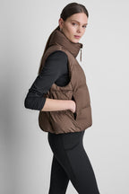 DKNY Women's Mock Neck Puffer Vest - Chestnut - View 5