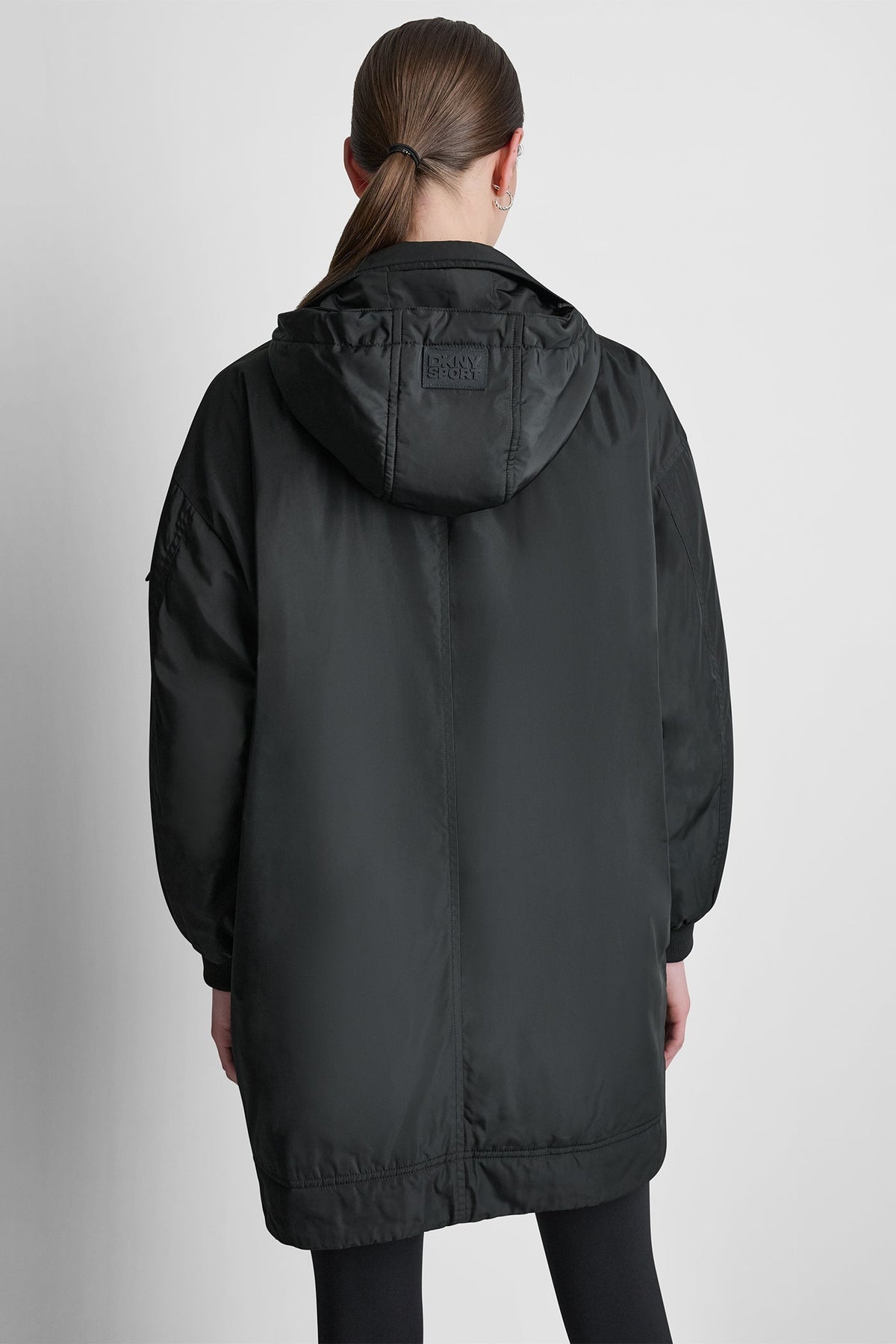 DKNY Long Jacket w/ Removable Hood Black