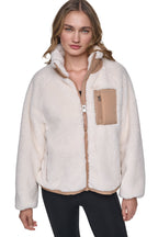 DKNY Women's Sherpa Full Zip Jacket