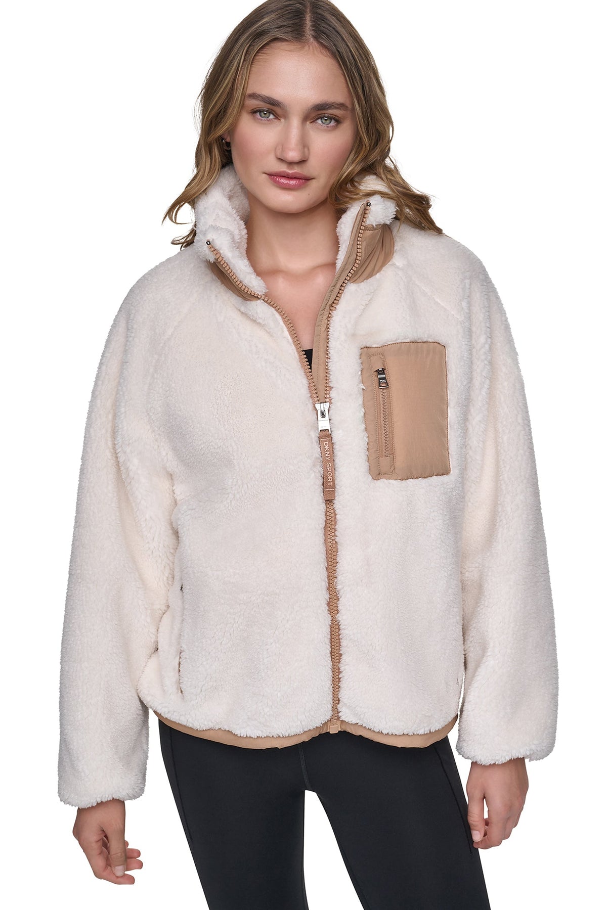 DKNY Women's Sherpa Full Zip Jacket
