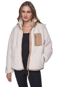 DKNY Women's Sherpa Full Zip Jacket