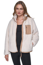 DKNY Women's Sherpa Full Zip Jacket