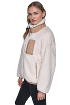 DKNY Women's Sherpa Full Zip Jacket