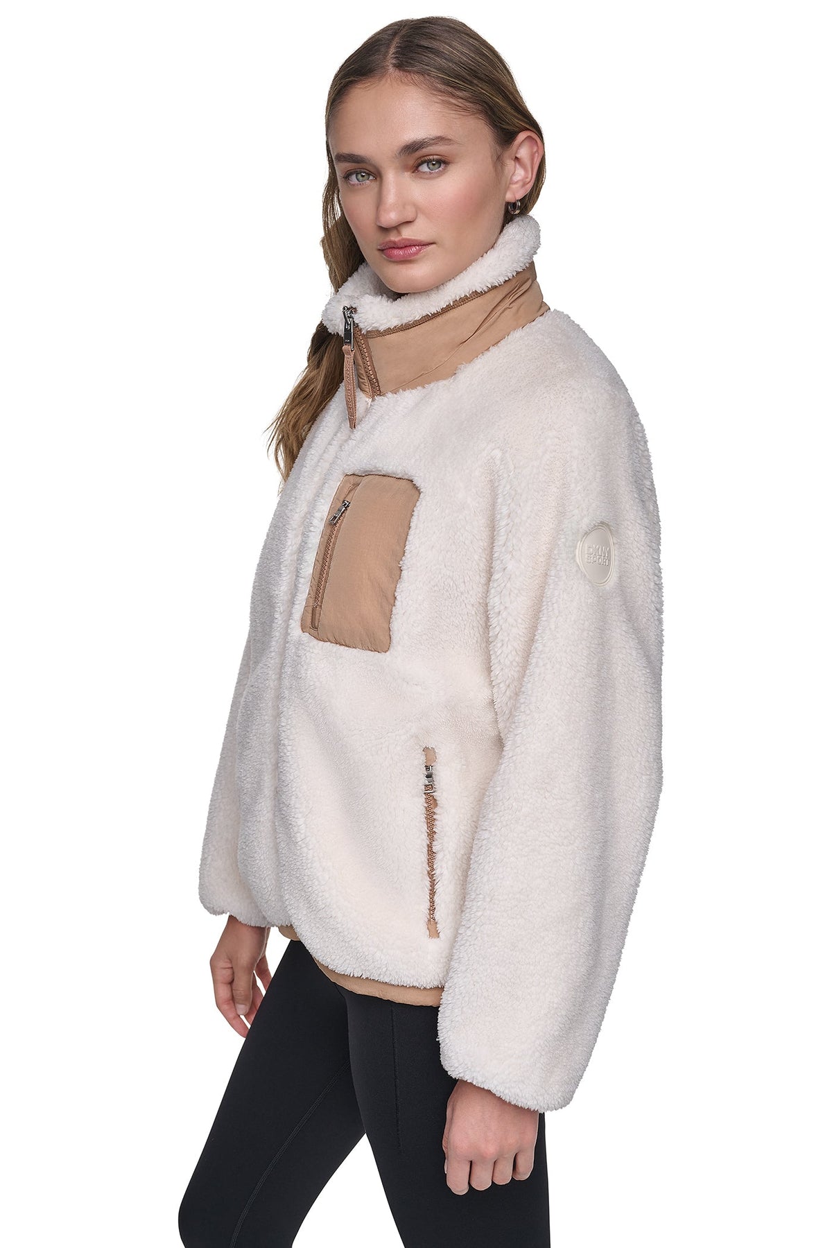 DKNY Women's Sherpa Full Zip Jacket