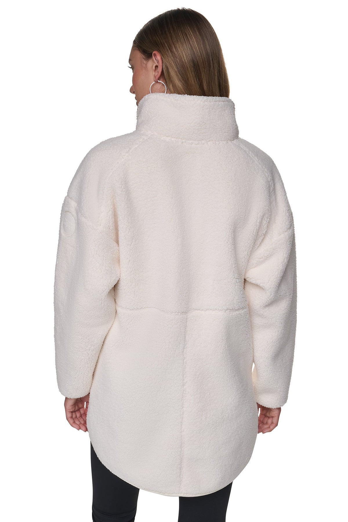 DKNY Long Sherpa Jacket Eggnog