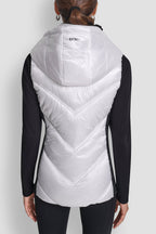 DKNY Women's Scuba-Paneled Puffer Vest - WHITE/ BLACK - View 4