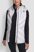 DKNY Women's Scuba-Paneled Puffer Vest - WHITE/ BLACK - View 1