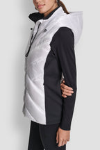 DKNY Women's Scuba-Paneled Puffer Vest - WHITE/ BLACK - View 3