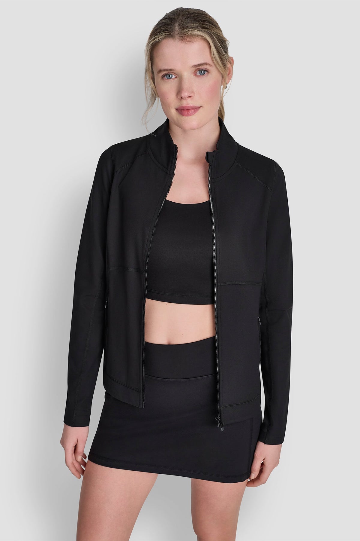 DKNY Women's Funnel Neck Full Zip Jacket