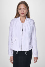 DKNY Women's Mesh Logo Trim Hooded Jacket