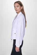 DKNY Women's Mesh Logo Trim Hooded Jacket