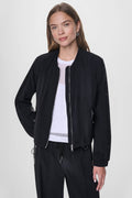 DKNY Women's Mesh Logo Trim Hooded Jacket