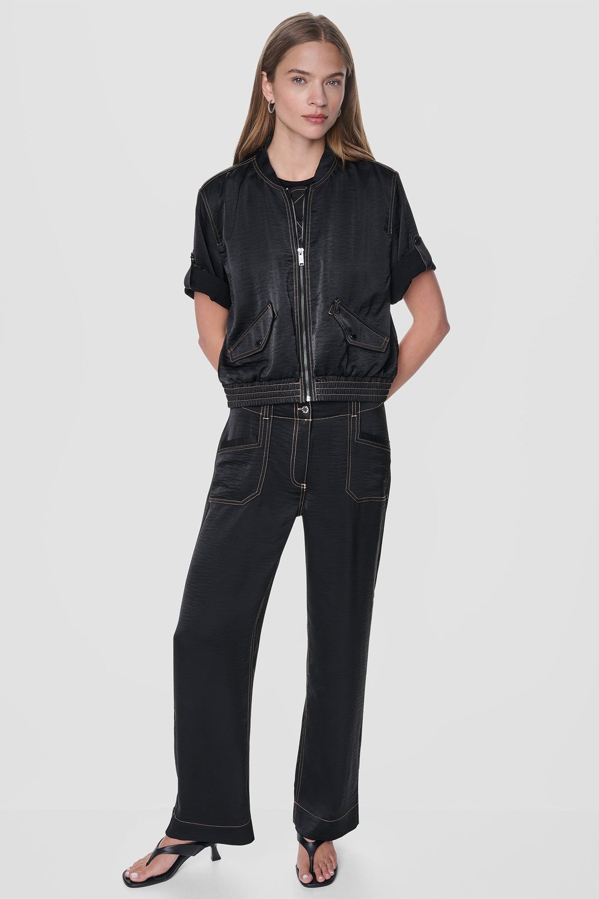 DKNY Contrast Stitch Jacket Black