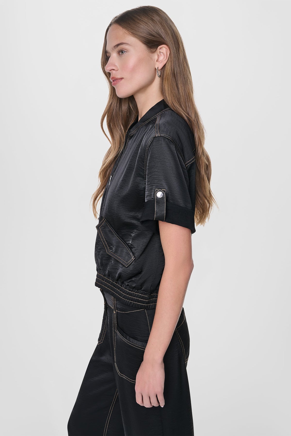 DKNY Contrast Stitch Jacket Black