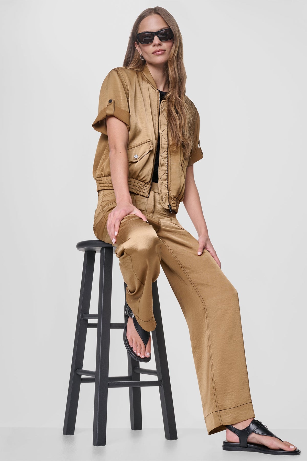 DKNY Women's Contrast Stitch Jacket Dune