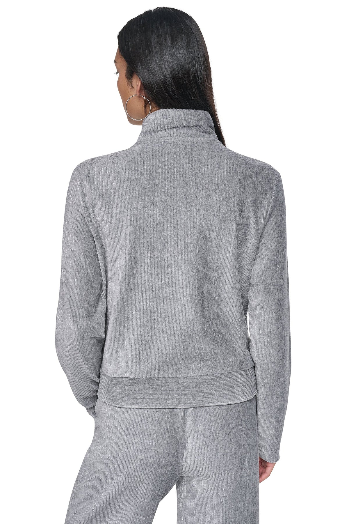 DKNY Women's Metallic Velvet Knit Jacket